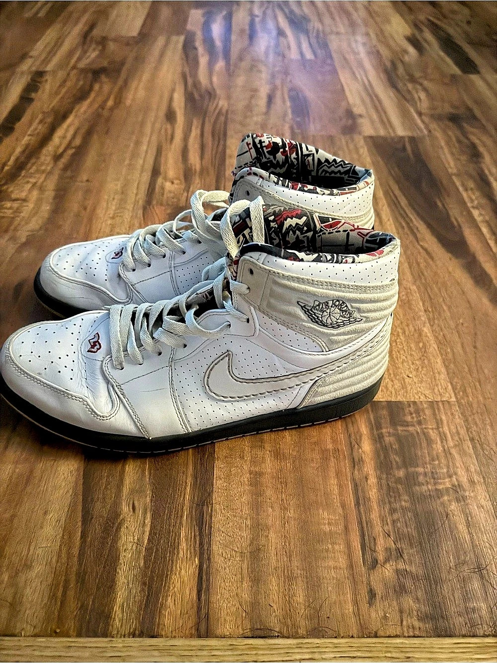 Nike Jordan High Top Sneakers in White & Black
